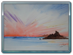 Red Sky Porthloo
 Acrylic Ink Sketch SOLD